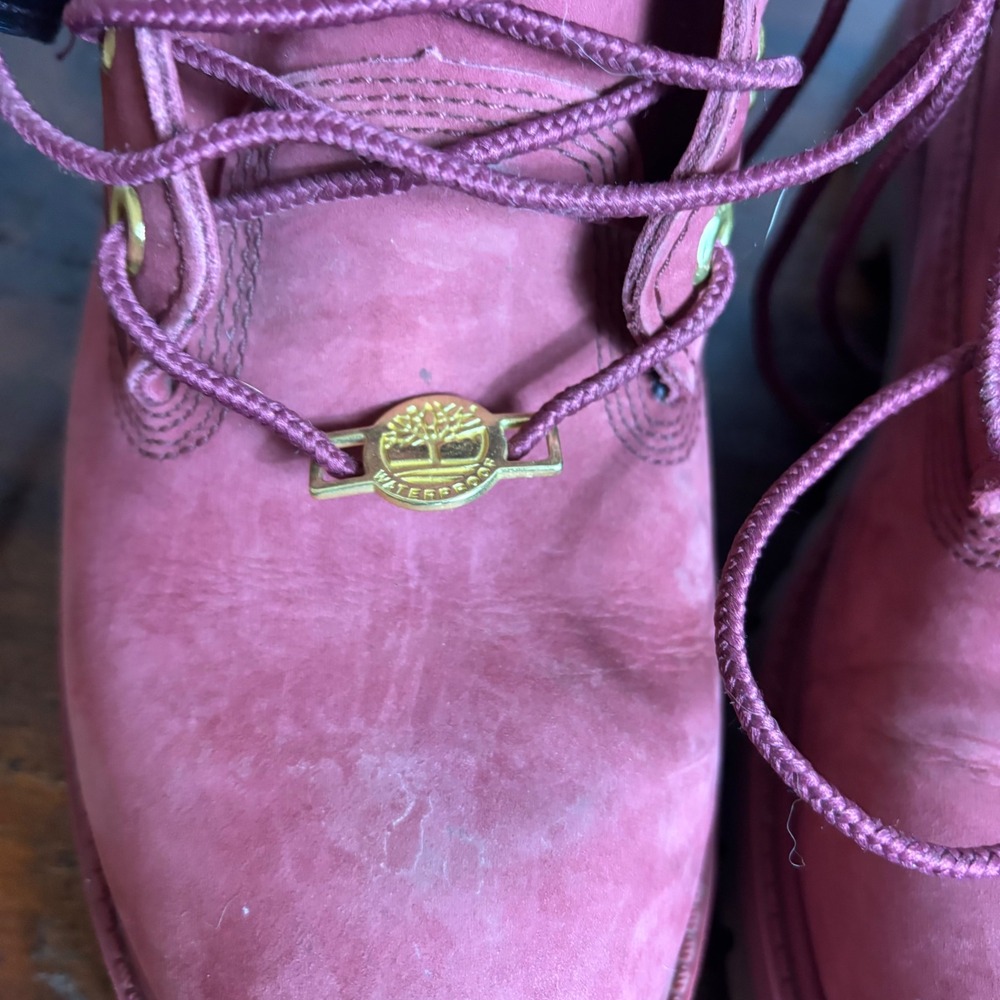 Timberland Women's Burgundy Suede Lace-Up Boots - Picture 4 of 13